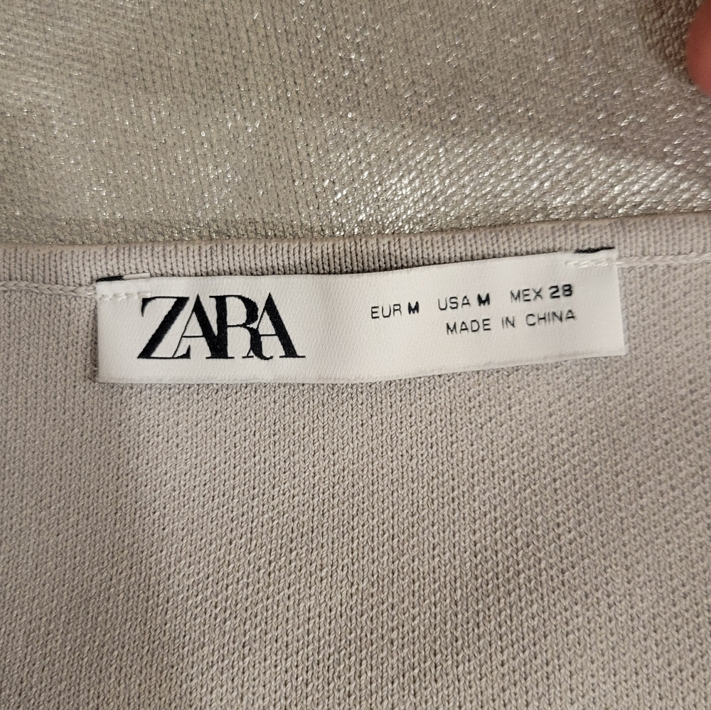 Zara Silver Metallic Top Size Medium - Picture 4 of 7